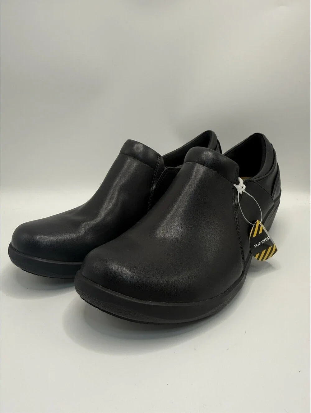 Clarks Talene Pace Womens 10 D Black Leather Anti-slip Work Casual Shoe NWT